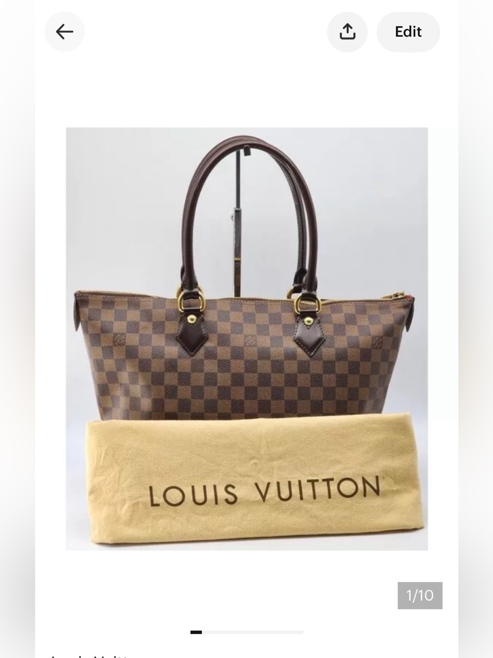 Authentic vintage Louis Vuitton Damier Ebene Saleya MM Tote bag W/O wallet!